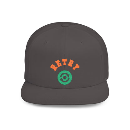 Retry Vintage Flat Bill Snapback Cap – Adjustable streetwear hat for men & women. Ideal gift for casual fashion, festivals, and urban style.
