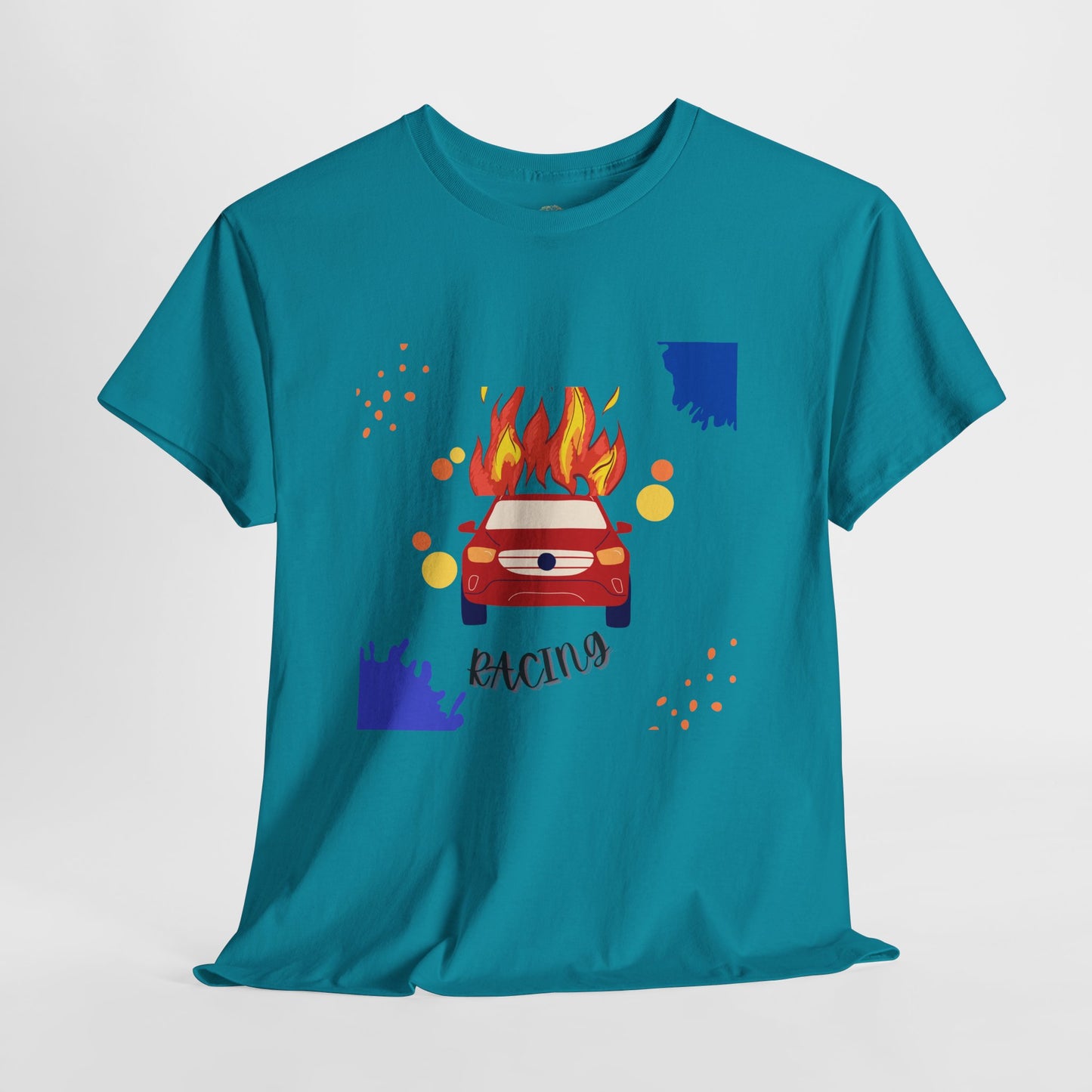 Unisex Racing Graphic T-Shirt – Heavy Cotton Car Racing Tee for Men & Women, Casual Motorsport Fan Shirt, Short Sleeve Top, Sizes S-5XL