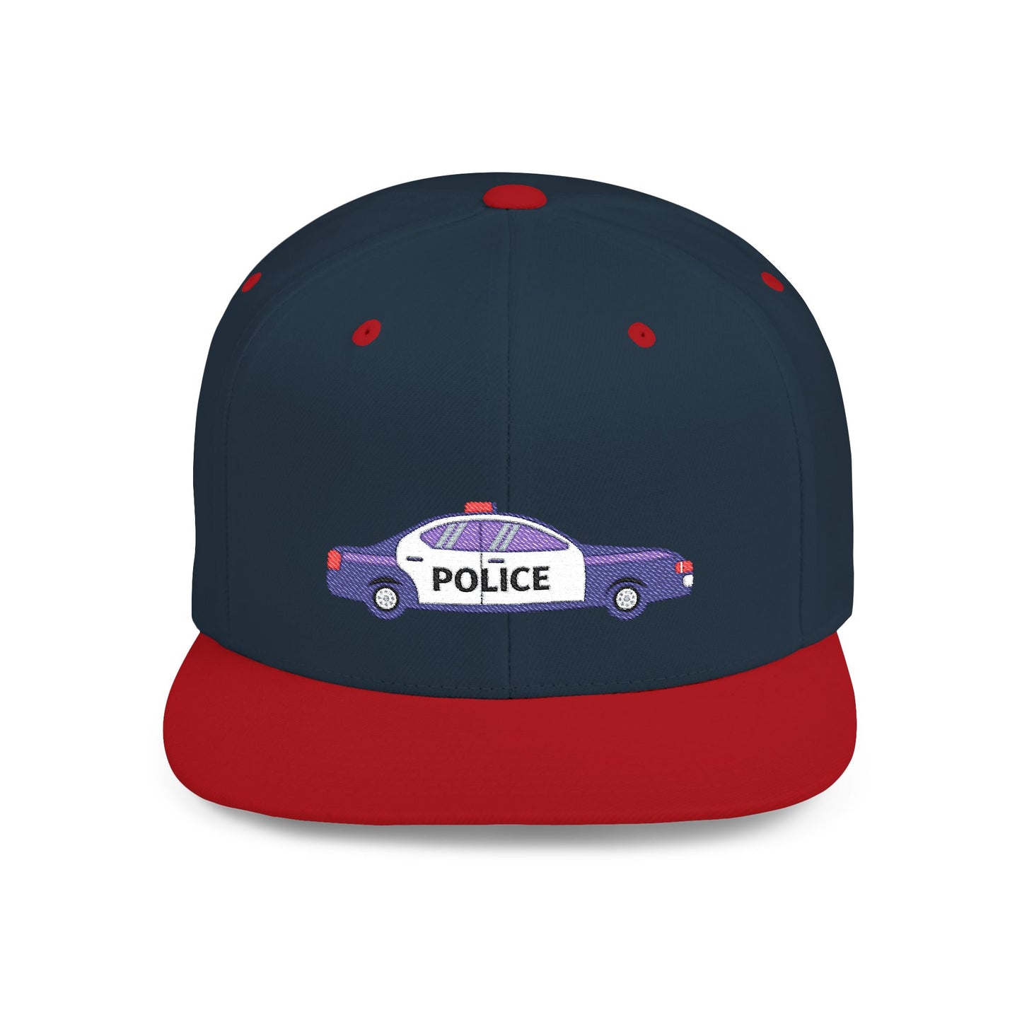 Police Car Snapback Cap – adjustable streetwear hat for adults, perfect car enthusiast gift and urban fashion accessory.