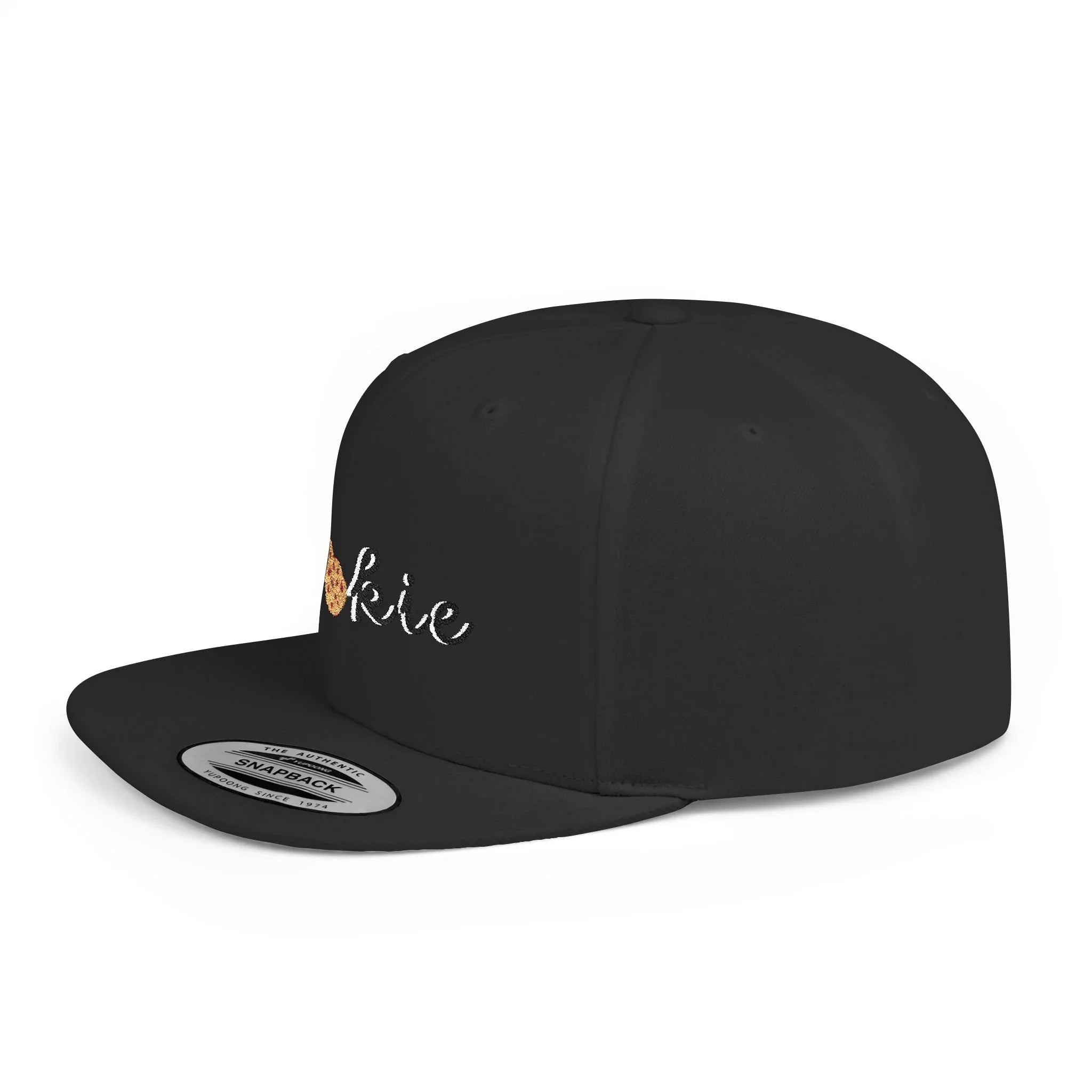 Trendy Cookie Flat Bill Snapback Cap – Adjustable, stylish hat for cookie lovers. Perfect gift for adults, birthdays, holidays, and streetwear fashion. - RizQ Life 