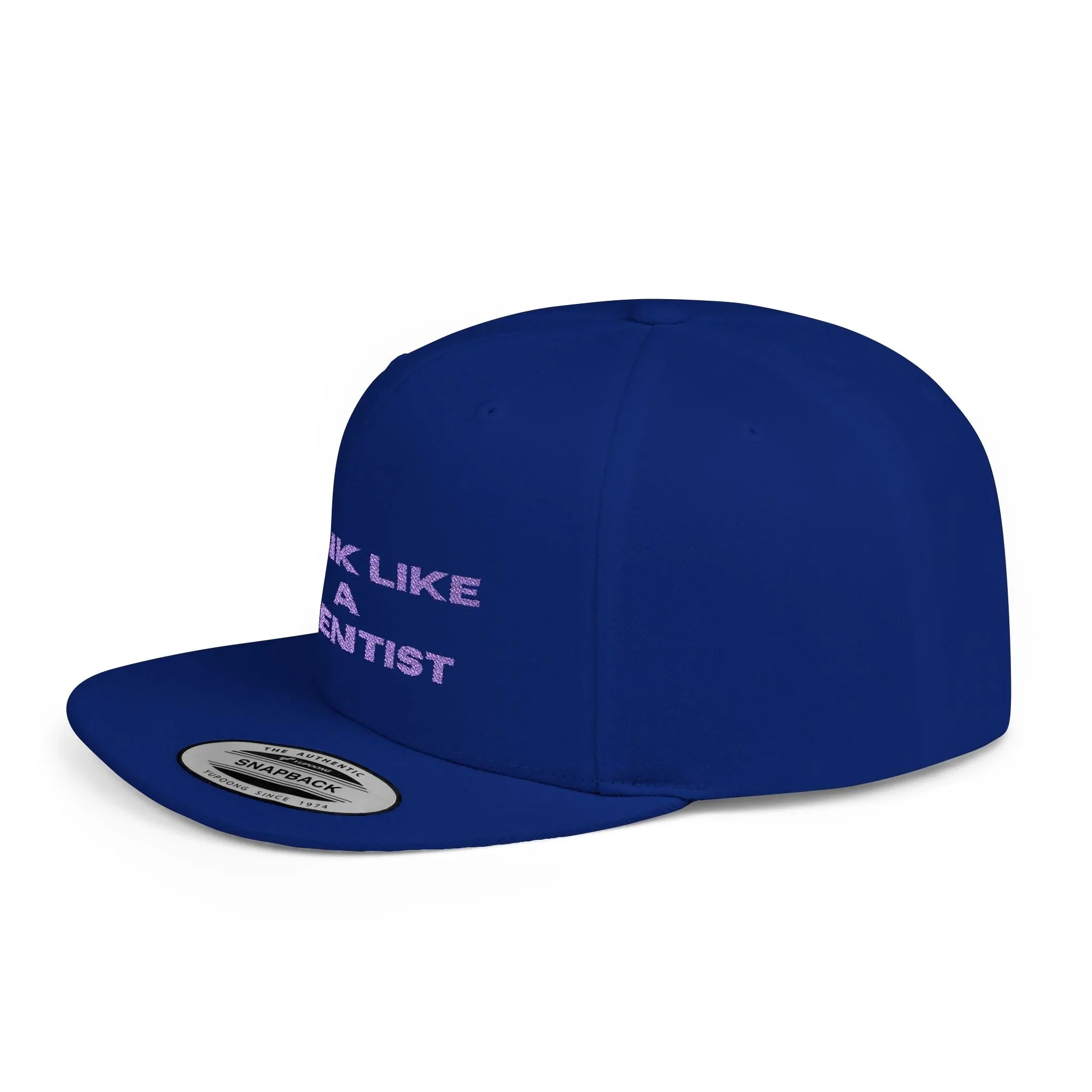 Think Like A Scientist Snapback Cap – Trendy flat bill hat for science lovers, STEM enthusiasts, and geeky gifts. Perfect for casual wear & conventions. - RizQ Life 