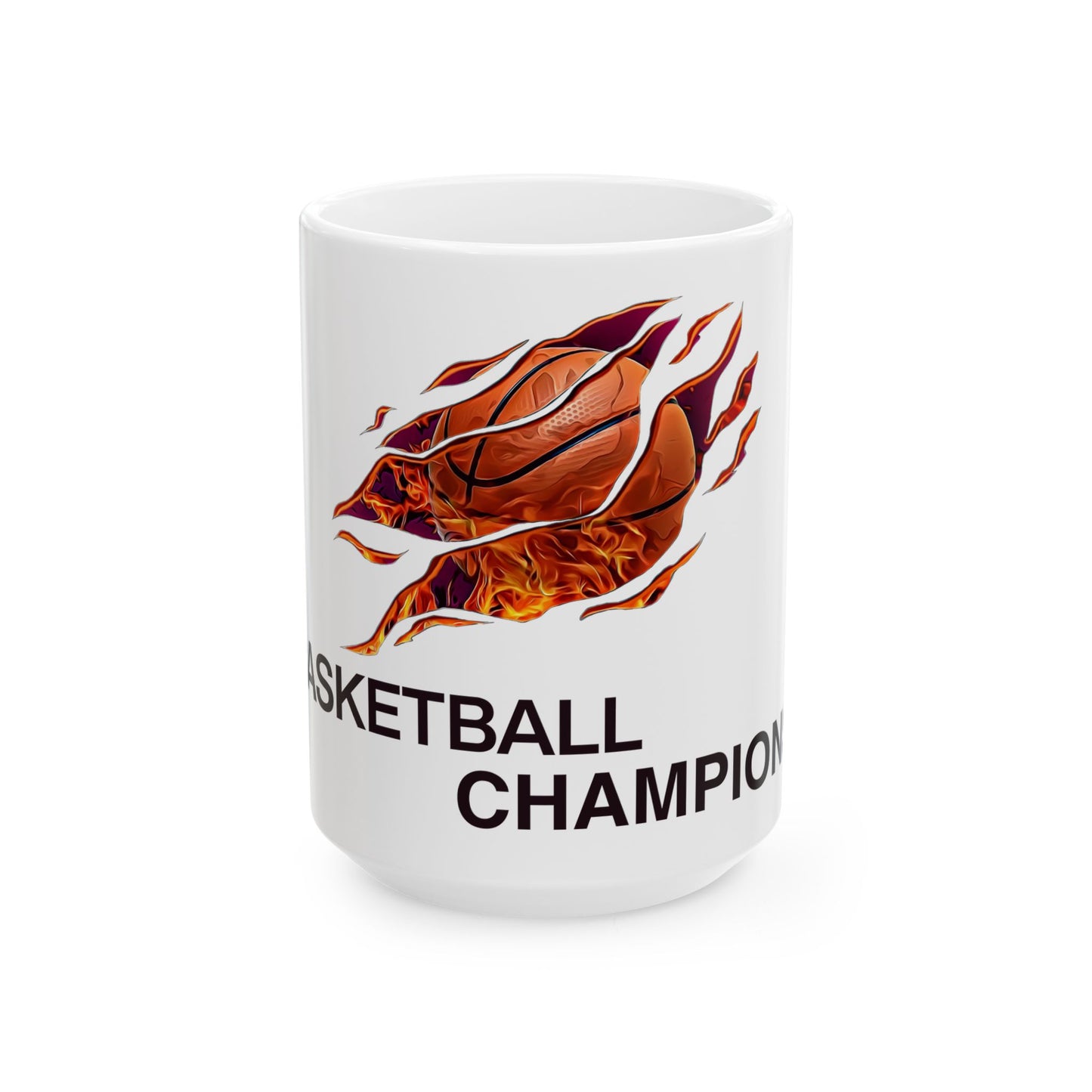 Flaming Basketball Champion Mug - Gift for Sports Lovers