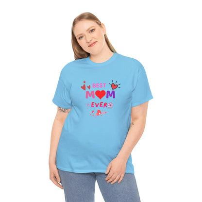 Best Mom Ever Mother’s Day T-Shirt - Aesthetic Heart & Bow Graphic Tee