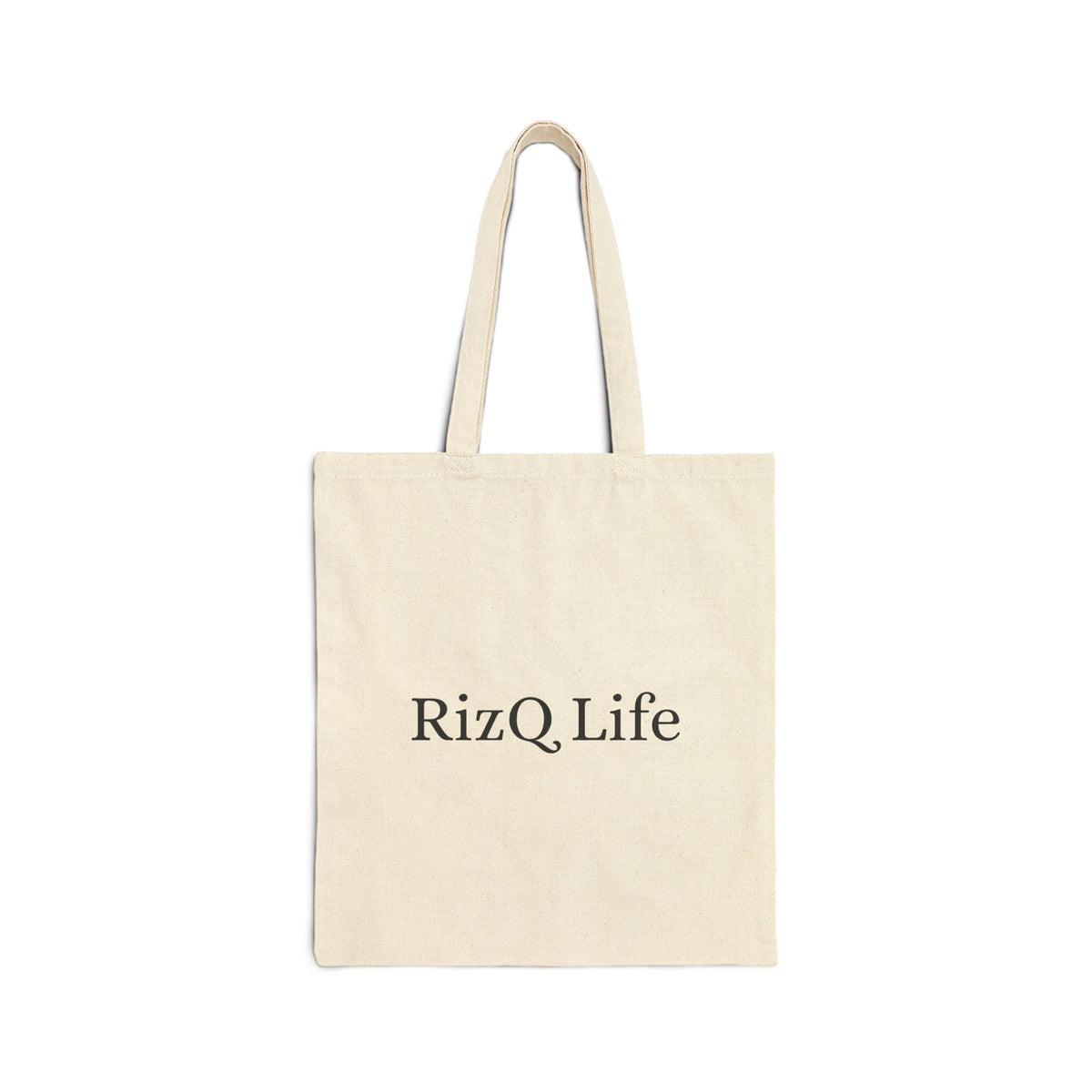 Arabic Calligraphy RizQ Life Cotton Tote Bag — Islamic Canvas Market Bag