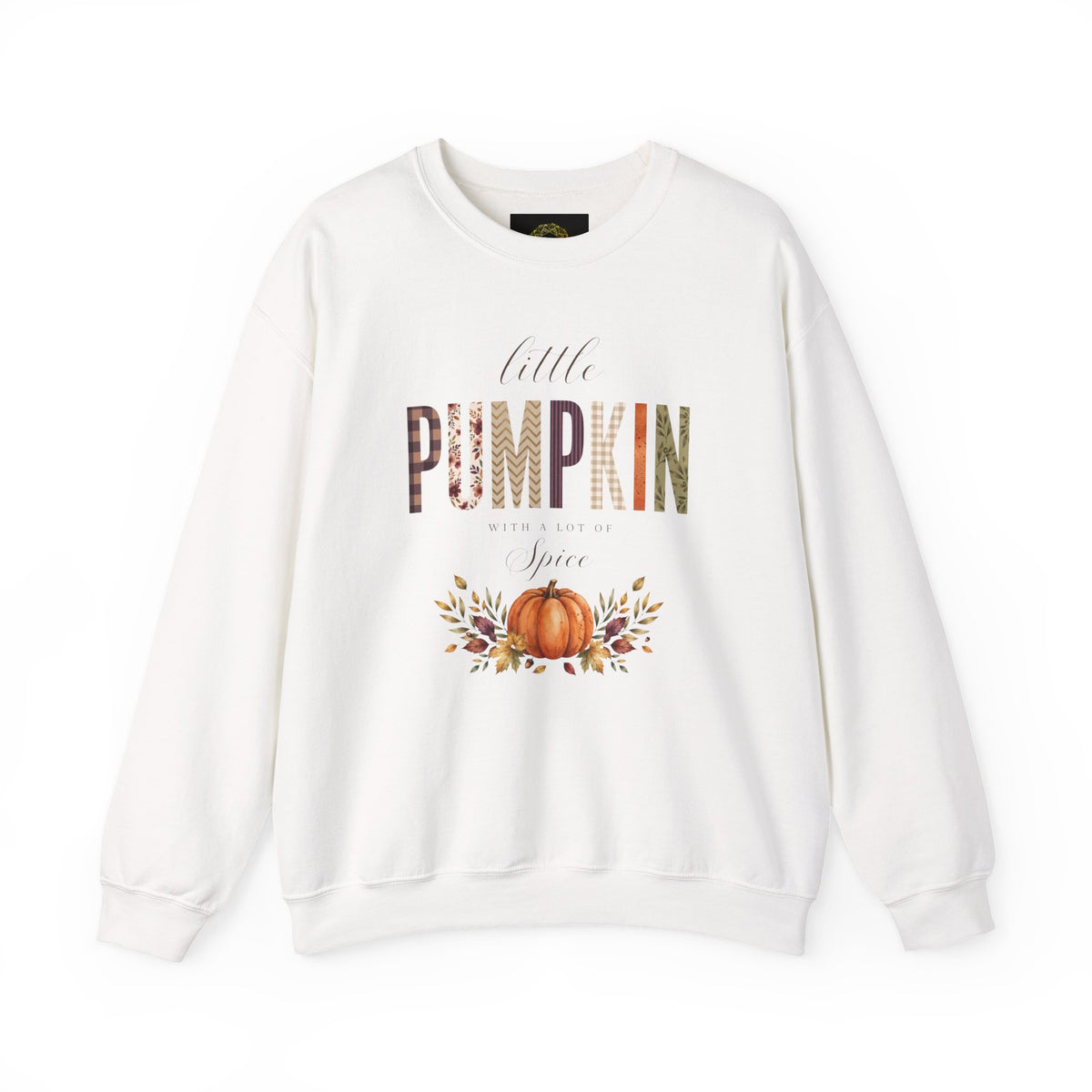Little Pumpkin With A Little Spice" Sweatshirt – Cozy Fall Plaid & Watercolor Pumpkin Crewneck
