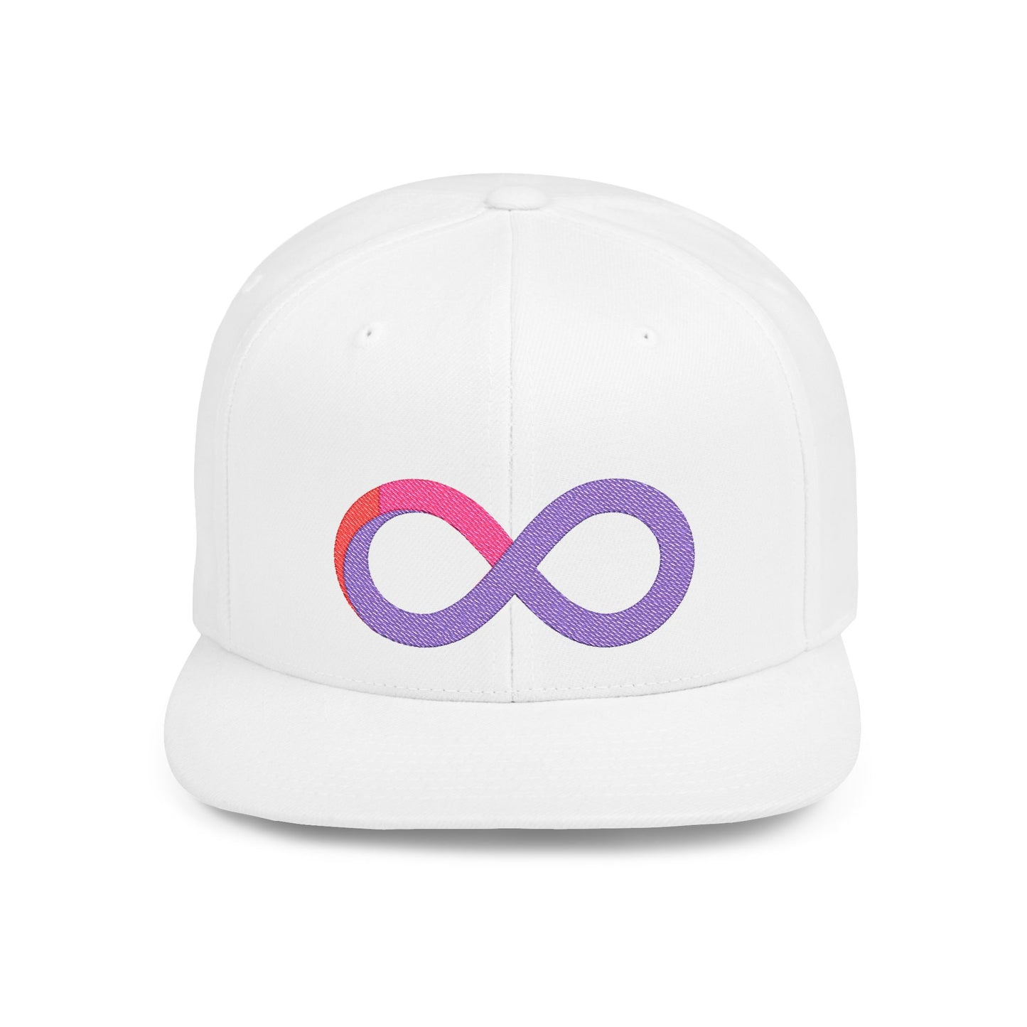 పెద్దల కోసం అనంతమైన ట్రెండీ ఫ్లాట్ బిల్ స్నాప్‌బ్యాక్ క్యాప్. క్లాసిక్ గ్రీన్ అండర్‌వైజర్‌తో సర్దుబాటు చేయగల, మన్నికైన మరియు స్టైలిష్. పుట్టినరోజులు మరియు సాధారణ దుస్తులకు సరైన బహుమతి.