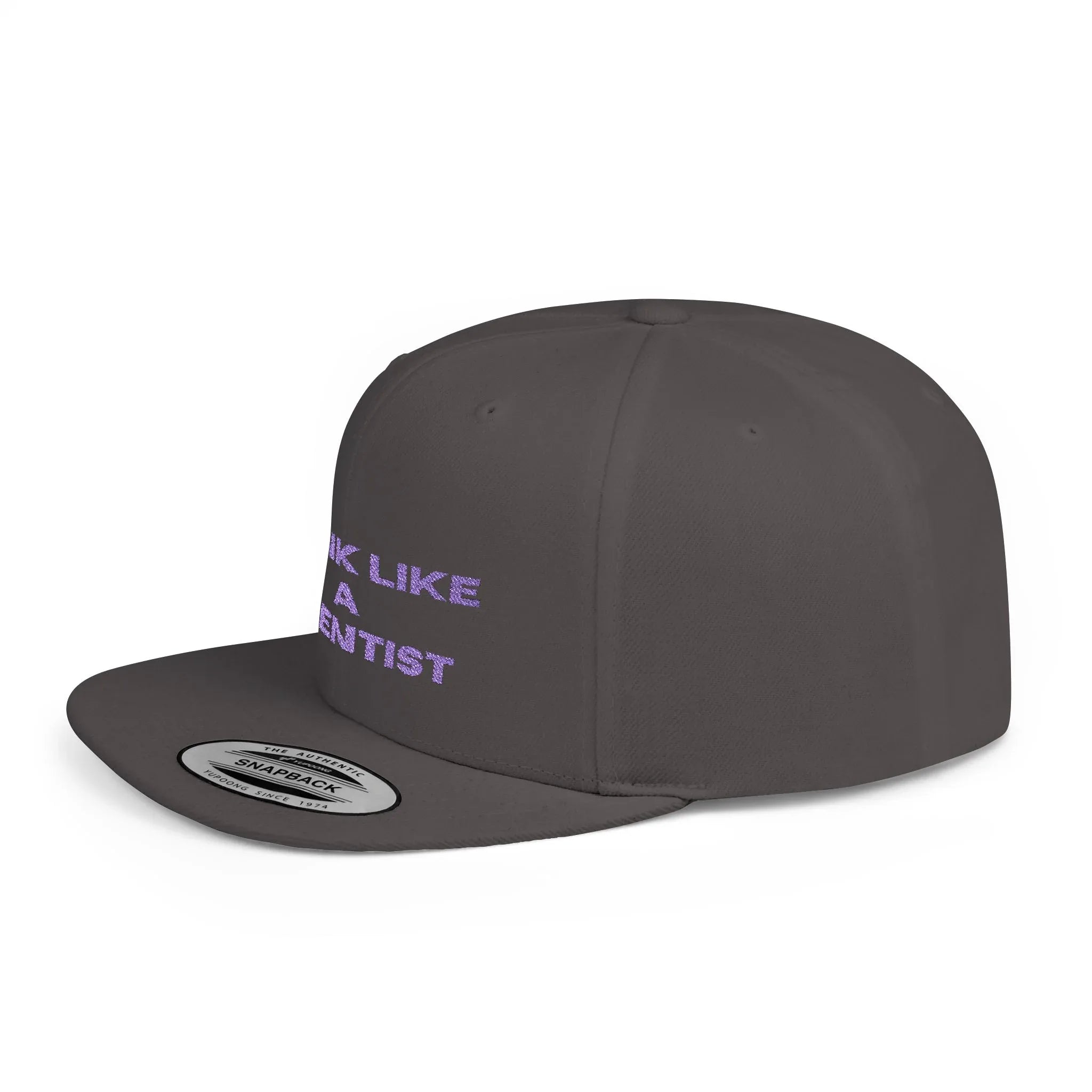 Think Like A Scientist Snapback Cap – Trendy flat bill hat for science lovers, STEM enthusiasts, and geeky gifts. Perfect for casual wear & conventions. - RizQ Life 