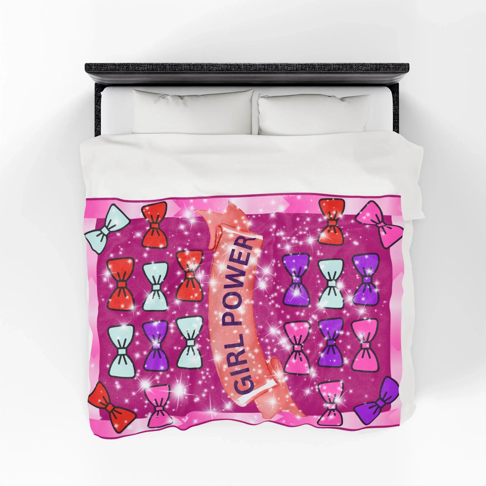 Empowering Girl Power Plush Blanket, Cozy Throw for Kids, Warm Gift for Birthdays, Inspirational Decor, Fun Room Accent - RizQ Life 