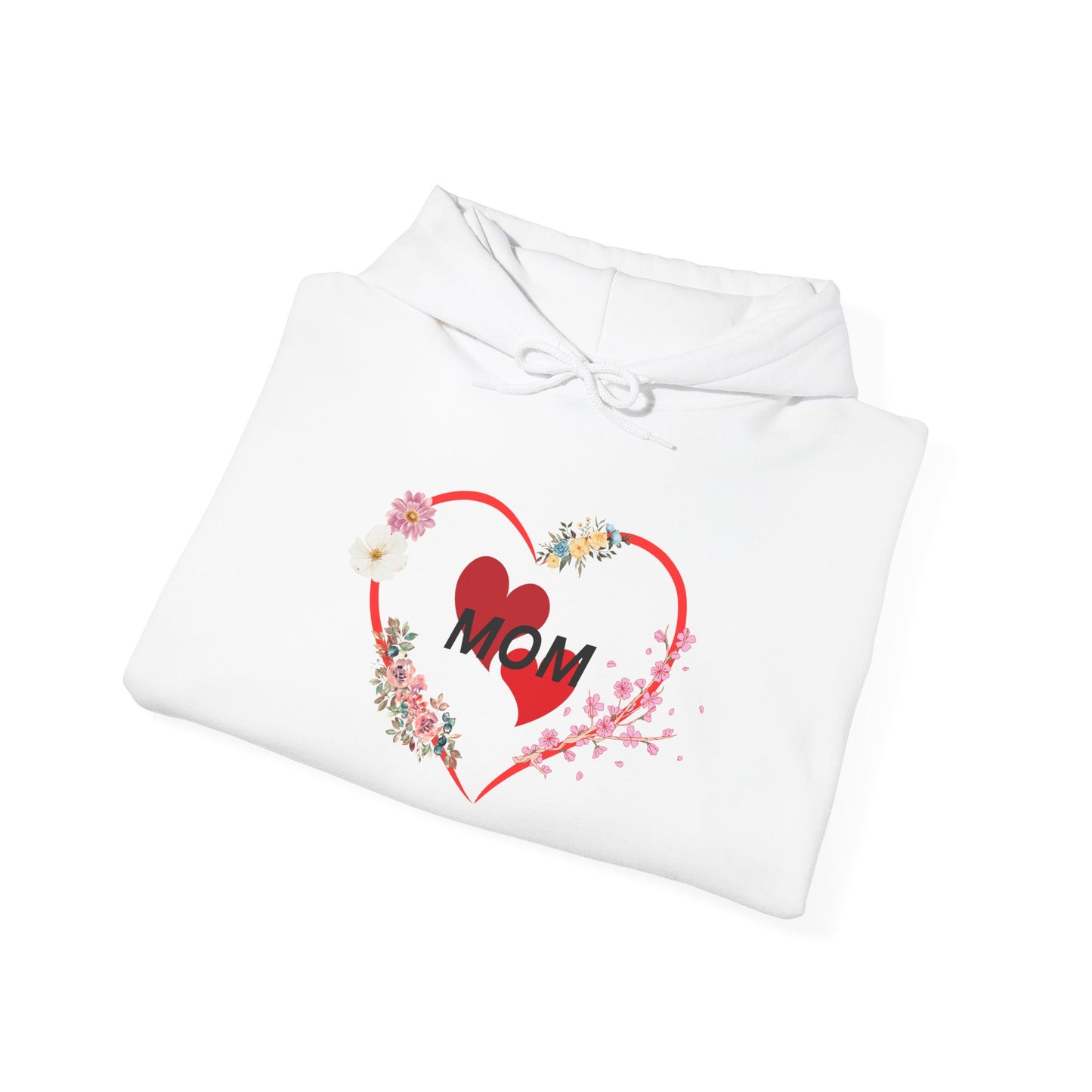 Mom Love Hoodie - Floral Heart Design - Perfect Gift for Mother's Day