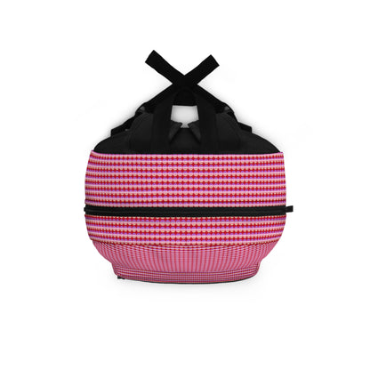 Chic Pink Checkered Backpack | Trendy School Bag, Stylish Travel Pack, Perfect for Teens & Gifts
