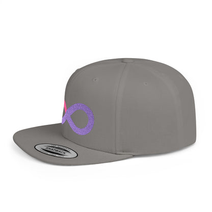 Infinite trendy flat bill snapback cap for adults. Adjustable, durable, and stylish with a classic green undervisor. Perfect gift for birthdays and casual wear.