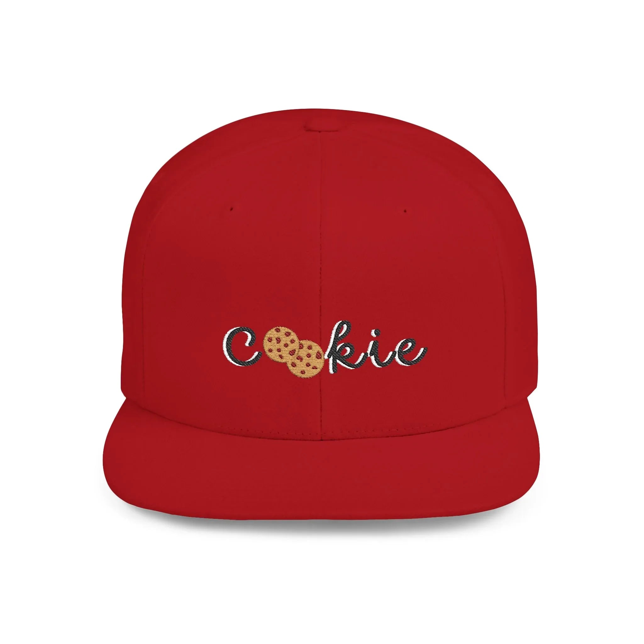 Trendy Cookie Flat Bill Snapback Cap – Adjustable, stylish hat for cookie lovers. Perfect gift for adults, birthdays, holidays, and streetwear fashion. - RizQ Life 