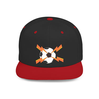 Soccer flat bill snapback hat – adjustable, stylish, and perfect for streetwear, casual outings, festivals, and gifting.
