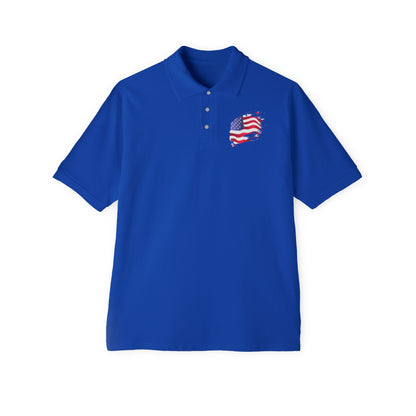 Polo Shirt with American Flag Emblem - Casual Comfort for Every Occasion