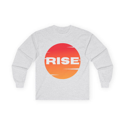 Sunrise RISE Long Sleeve Tee - Motivational Unisex Cotton Shirt for Inspiration