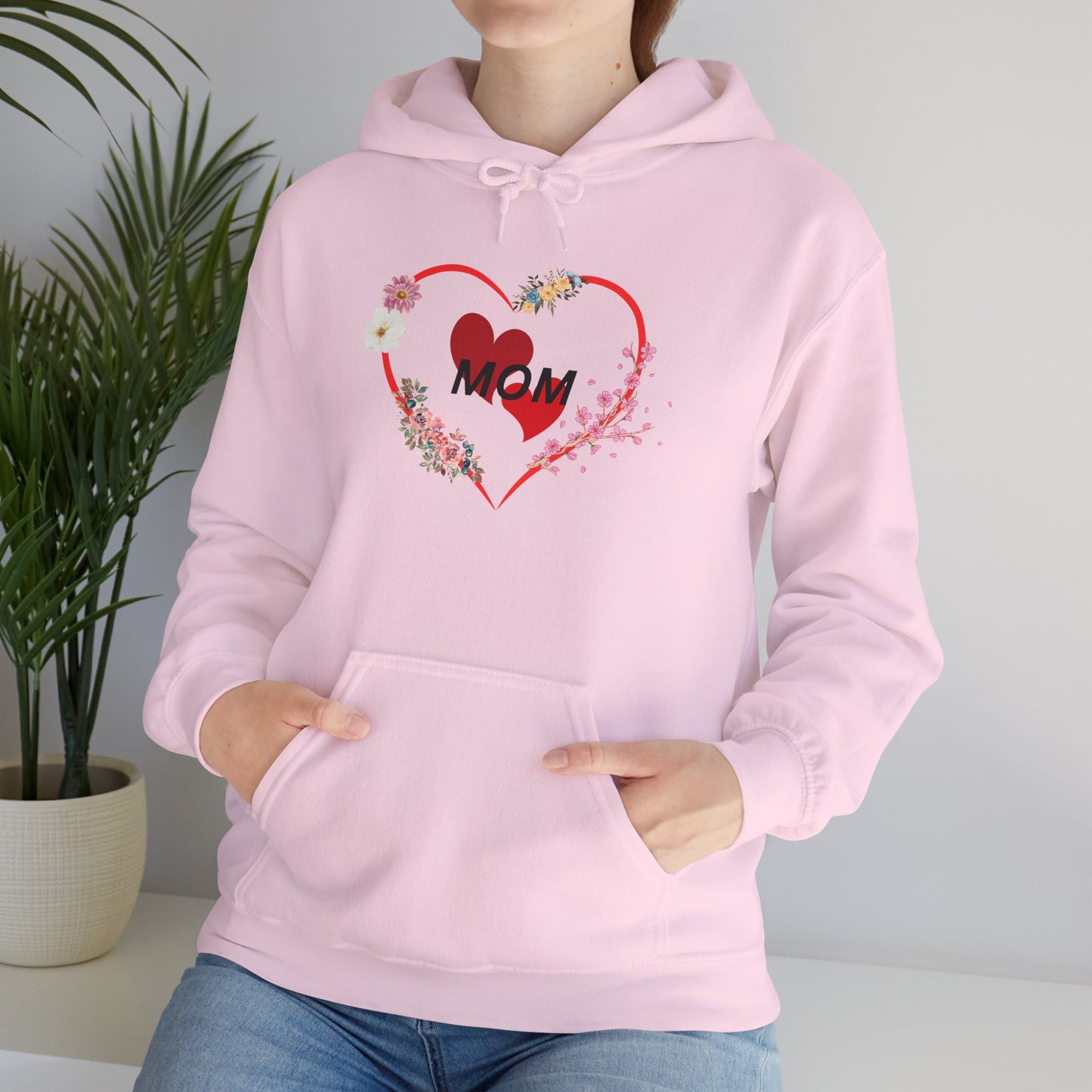 Mom Love Hoodie - Floral Heart Design - Perfect Gift for Mother's Day