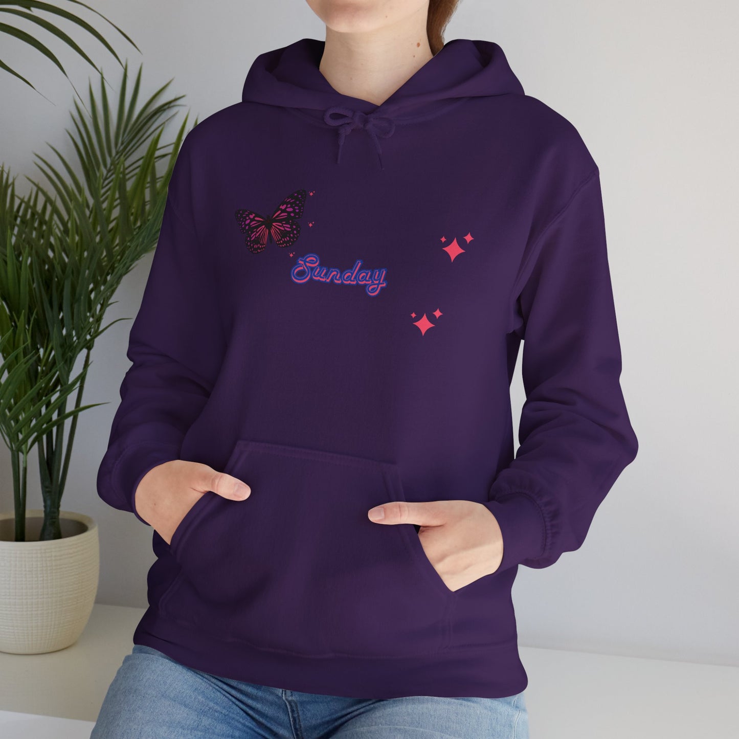 Butterfly Sunday Hoodie Sweatshirt For Women