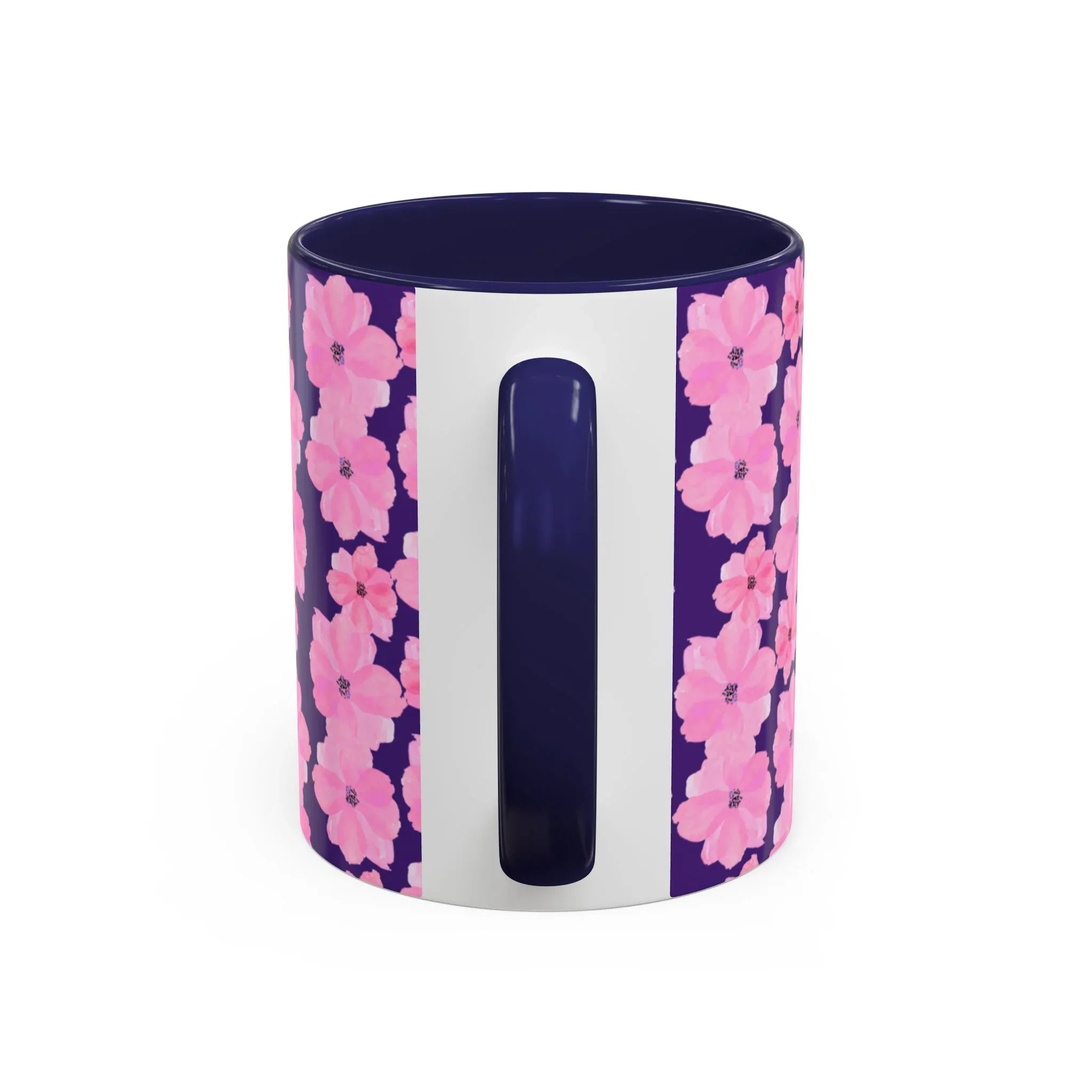 Chic Floral Coffee Mug - Pink Blossoms on Dark Background - RizQ Life 