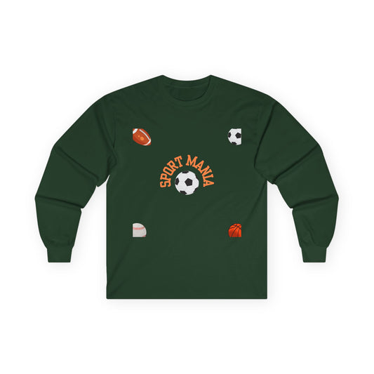 Sport Long Sleeve Tee - Fun Sports Design for Active Lifestyle