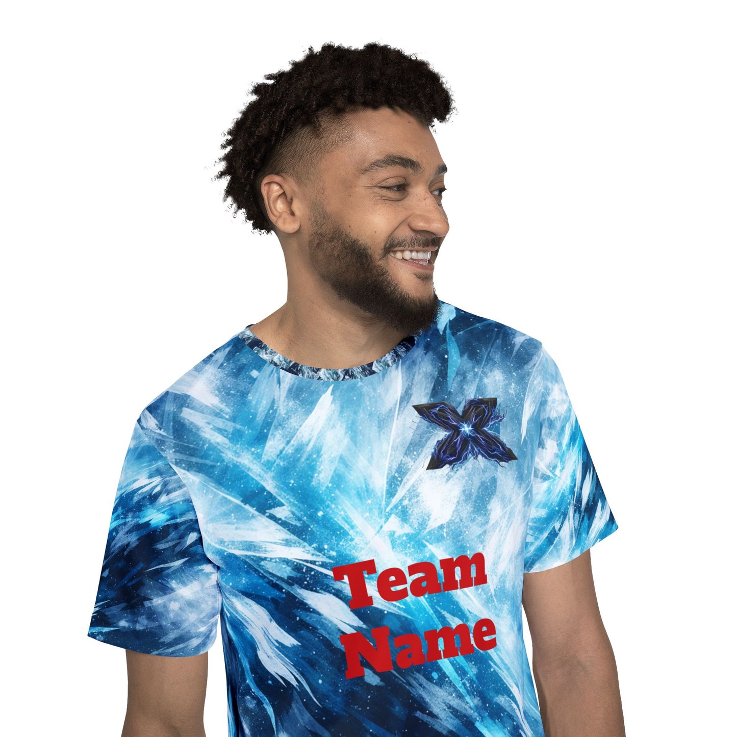 Custom Blue Tie-Dye Team Jersey — Personalized Name & Number Sports Shirt