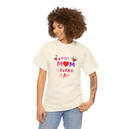Best Mom Ever Mother’s Day T-Shirt - Aesthetic Heart & Bow Graphic Tee