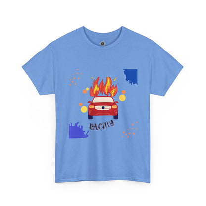 تي شيرت سباقات جرافيكي للجنسين - تي شيرت سباقات سيارات من القطن الثقيل للرجال والنساء، تي شيرت كاجوال لمشجعي رياضة السيارات، بأكمام قصيرة، مقاسات S-5XL