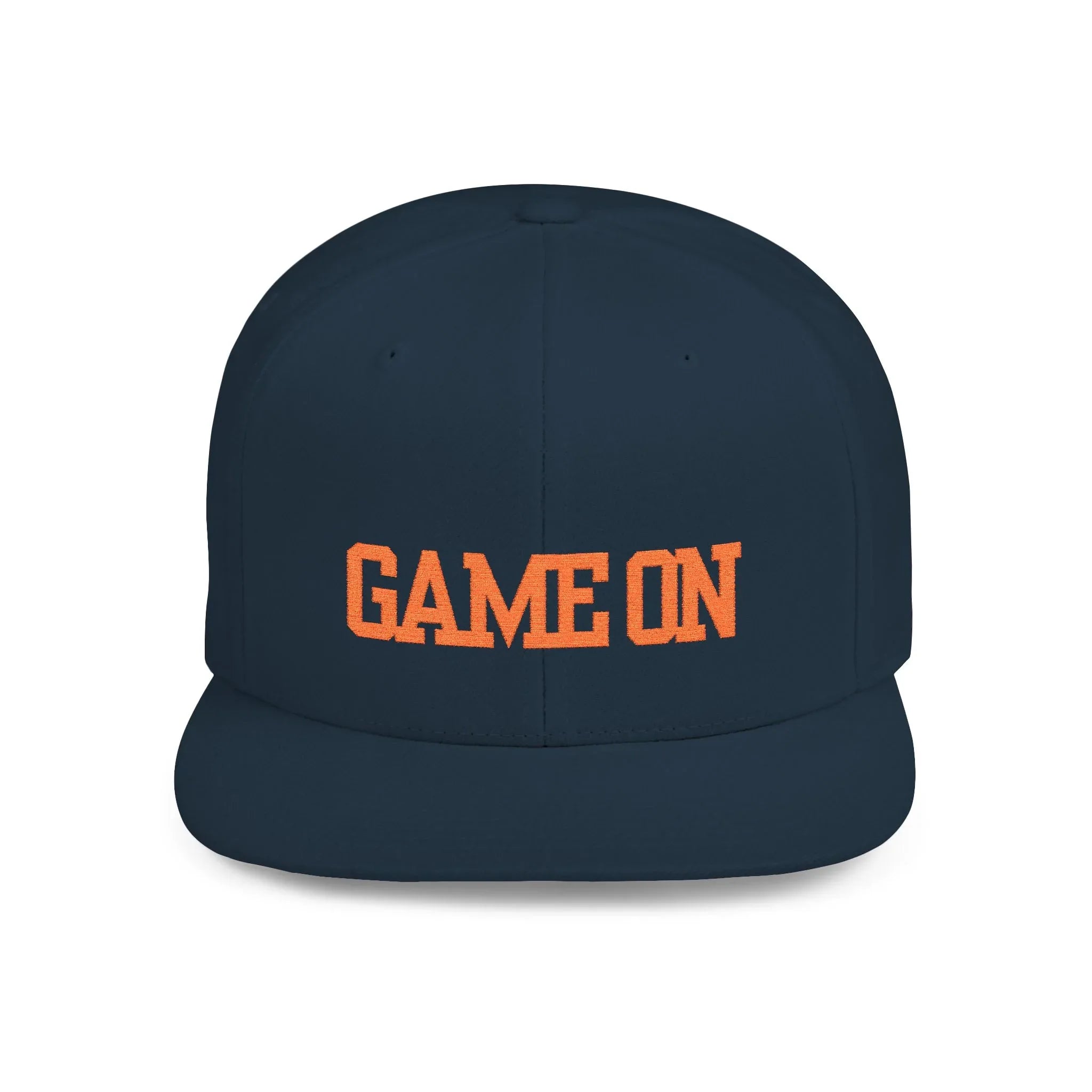 Trendy “Game On” snapback cap for adults. Adjustable flat bill hat, stylish streetwear accessory, perfect for gifts, festivals, sports, and casual outings. - RizQ Life 