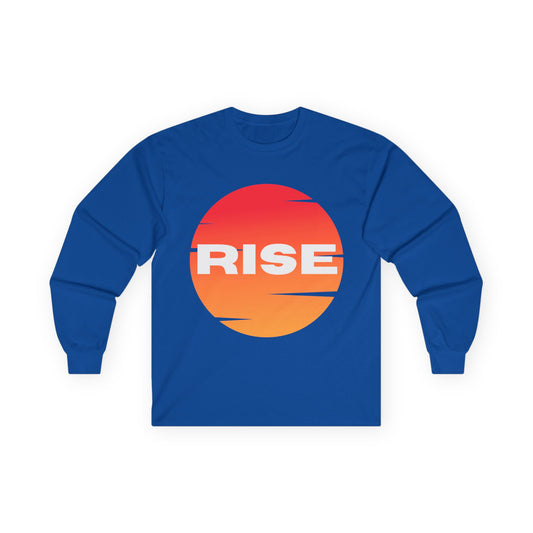 Sunrise RISE Long Sleeve Tee - Motivational Unisex Cotton Shirt for Inspiration