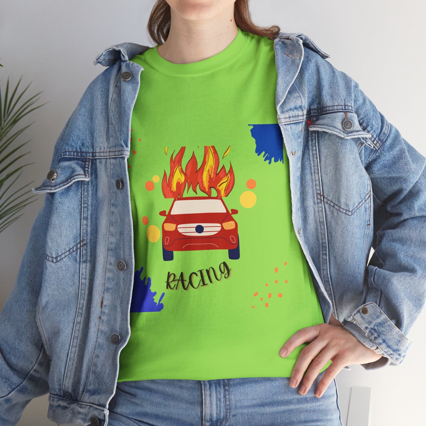 Unisex Racing Graphic T-Shirt – Heavy Cotton Car Racing Tee for Men & Women, Casual Motorsport Fan Shirt, Short Sleeve Top, Sizes S-5XL