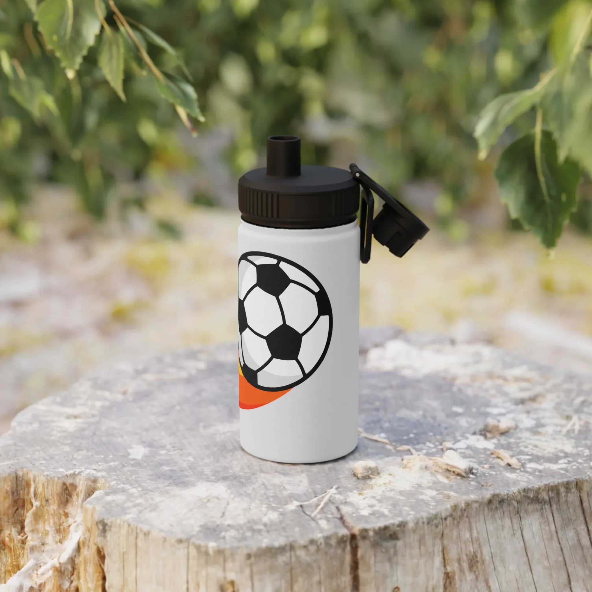Soccer Fire Ball Stainless Steel Water Bottle – Insulated Sports Bottle - RizQ Life 