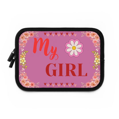 My Girl Floral Laptop Sleeve — Pink Daisy Protective Case