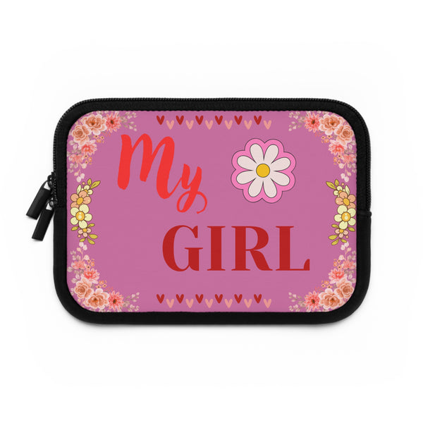 My Girl Floral Laptop Sleeve — Pink Daisy Protective Case