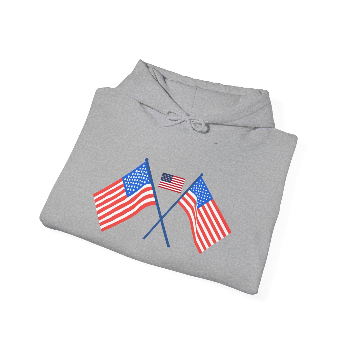 Men's Patriotic Hoodie - Double American Flag Graphic