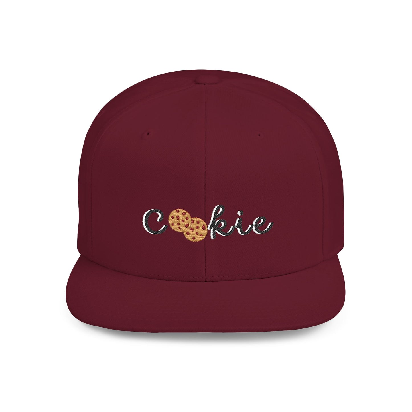 Trendy Cookie Flat Bill Snapback Cap – Adjustable, stylish hat for cookie lovers. Perfect gift for adults, birthdays, holidays, and streetwear fashion.