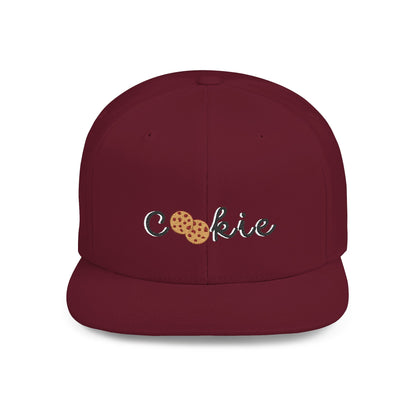 Trendy Cookie Flat Bill Snapback Cap – Adjustable, stylish hat for cookie lovers. Perfect gift for adults, birthdays, holidays, and streetwear fashion.