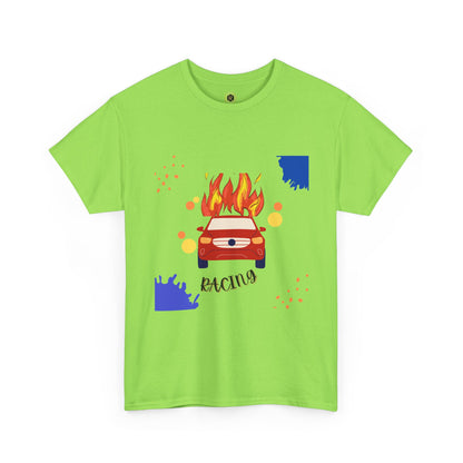 Unisex Racing Graphic T-Shirt – Heavy Cotton Car Racing Tee for Men & Women, Casual Motorsport Fan Shirt, Short Sleeve Top, Sizes S-5XL