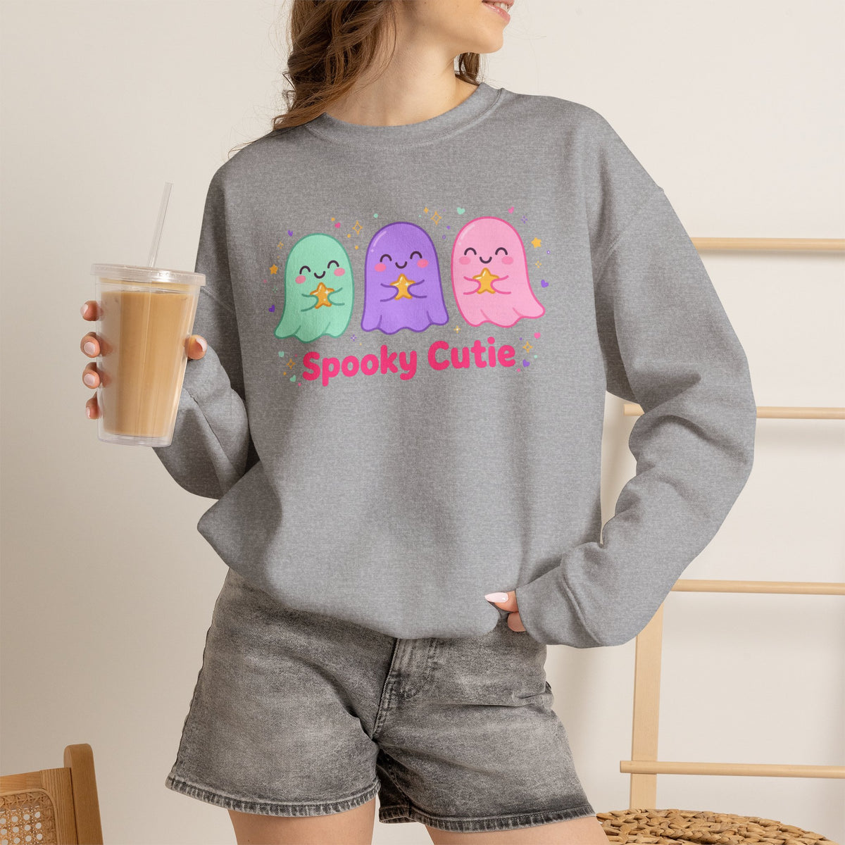 Spooky Cutie Sweatshirt | Cute Pastel Halloween Ghost Crewneck