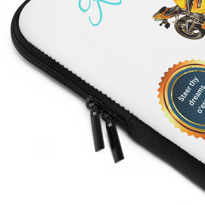 Racing-Themed Laptop Sleeve, Gift for Car Enthusiasts, Protective Case, Personalized Tech Accessory, Ideal for Students, Birthdays