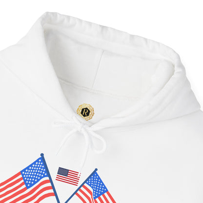 Men's Patriotic Hoodie - Double American Flag Graphic