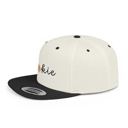 Trendy Cookie Flat Bill Snapback Cap – Adjustable, stylish hat for cookie lovers. Perfect gift for adults, birthdays, holidays, and streetwear fashion.
