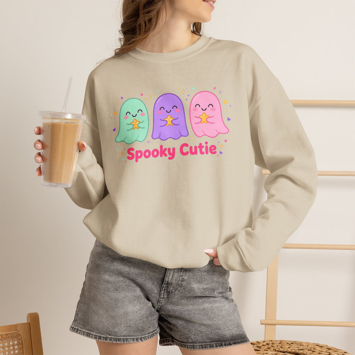 Spooky Cutie Sweatshirt | Cute Pastel Halloween Ghost Crewneck