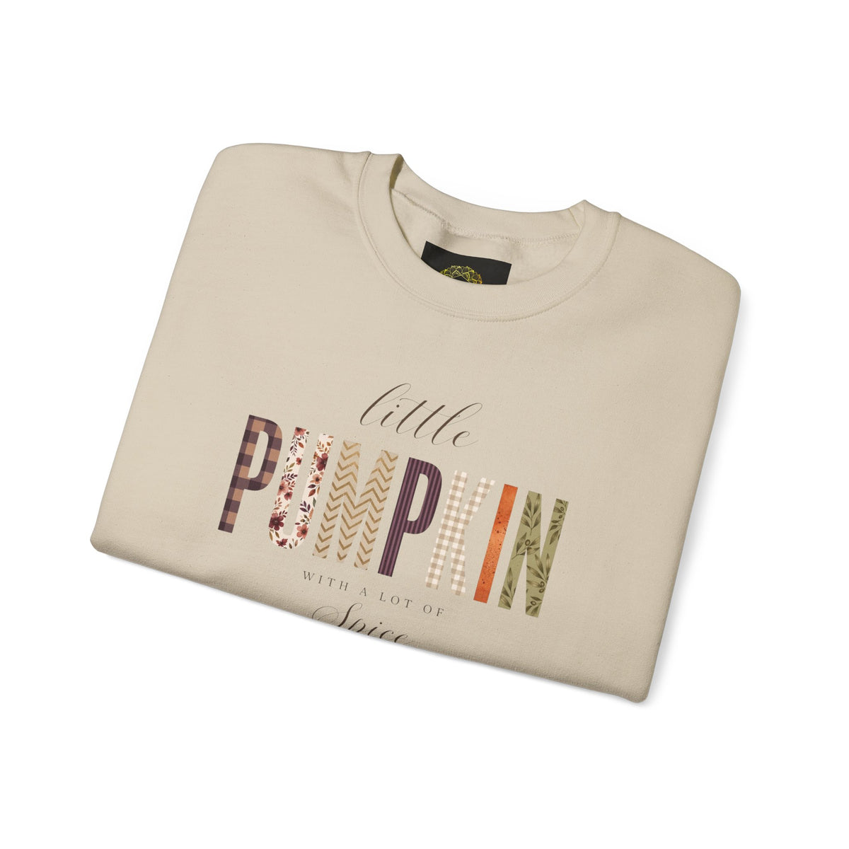 Little Pumpkin With A Little Spice" Sweatshirt – Cozy Fall Plaid & Watercolor Pumpkin Crewneck