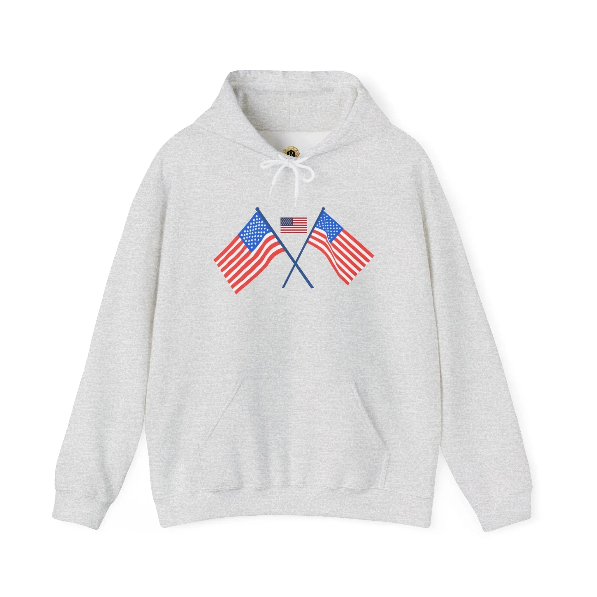 Men's Patriotic Hoodie - Double American Flag Graphic - RizQ Life 