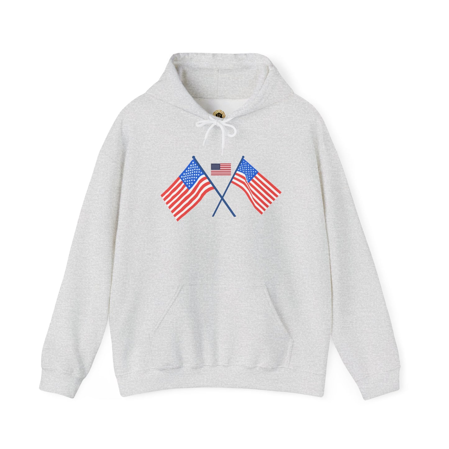 Men's Patriotic Hoodie - Double American Flag Graphic