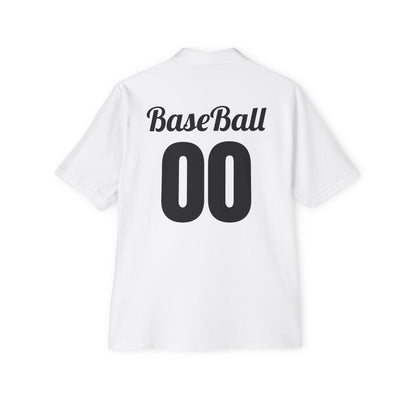 Men's Baseball Piqué Polo - Baseball with Graphic Bat and Ball Design