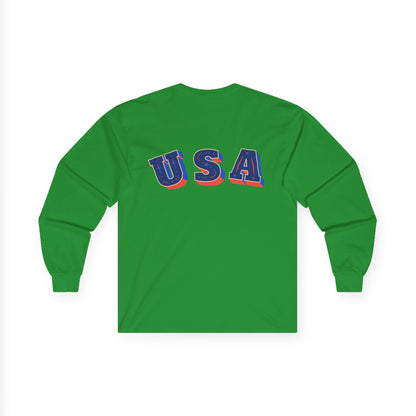 Patriotic Long Sleeve Tee - USA Flag Design