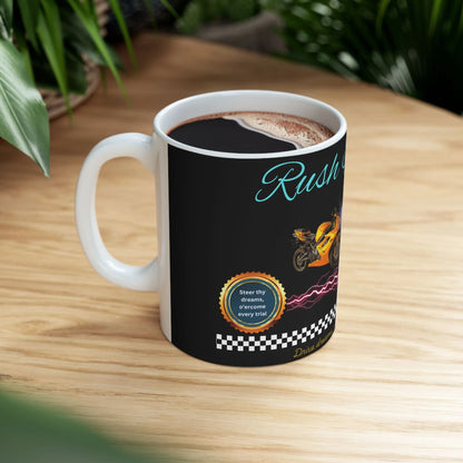 Racing Mug - Rush & Roar Ceramic Mug - Perfect Gift for Car and Motorcycle Enthusiasts - RizQ Life 