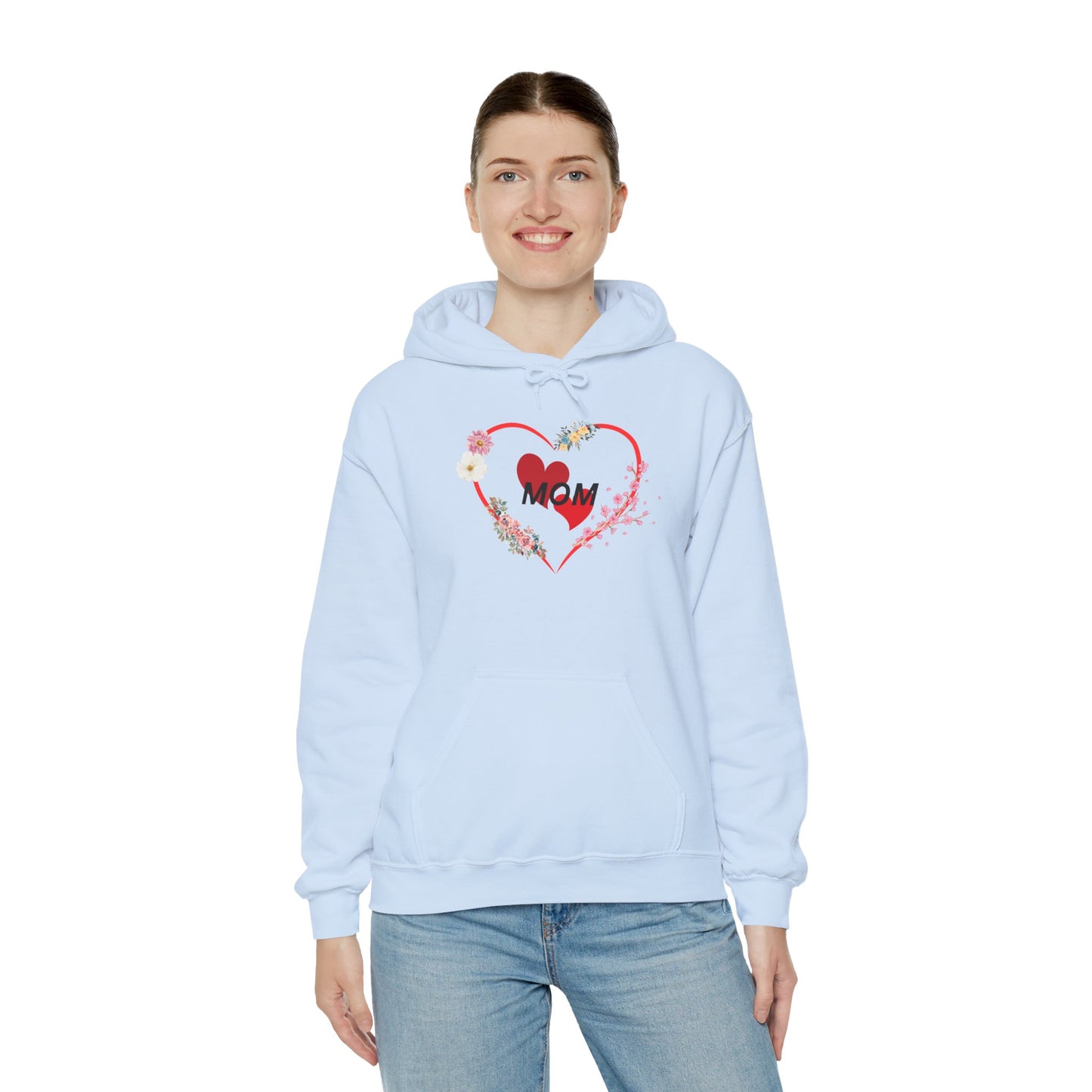 Mom Love Hoodie - Floral Heart Design - Perfect Gift for Mother's Day