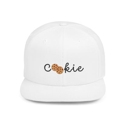 Trendy Cookie Flat Bill Snapback Cap – Adjustable, stylish hat for cookie lovers. Perfect gift for adults, birthdays, holidays, and streetwear fashion.