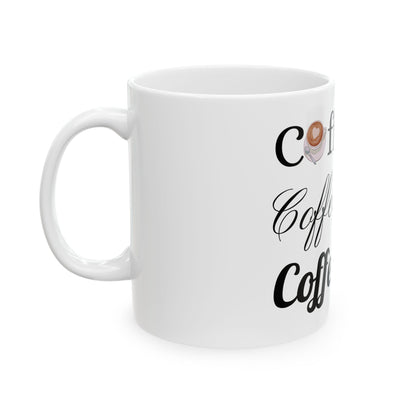 Coffee Lover’s Ceramic Mug – White Cup Perfect for Morning Brews, Tea, Hot Drinks